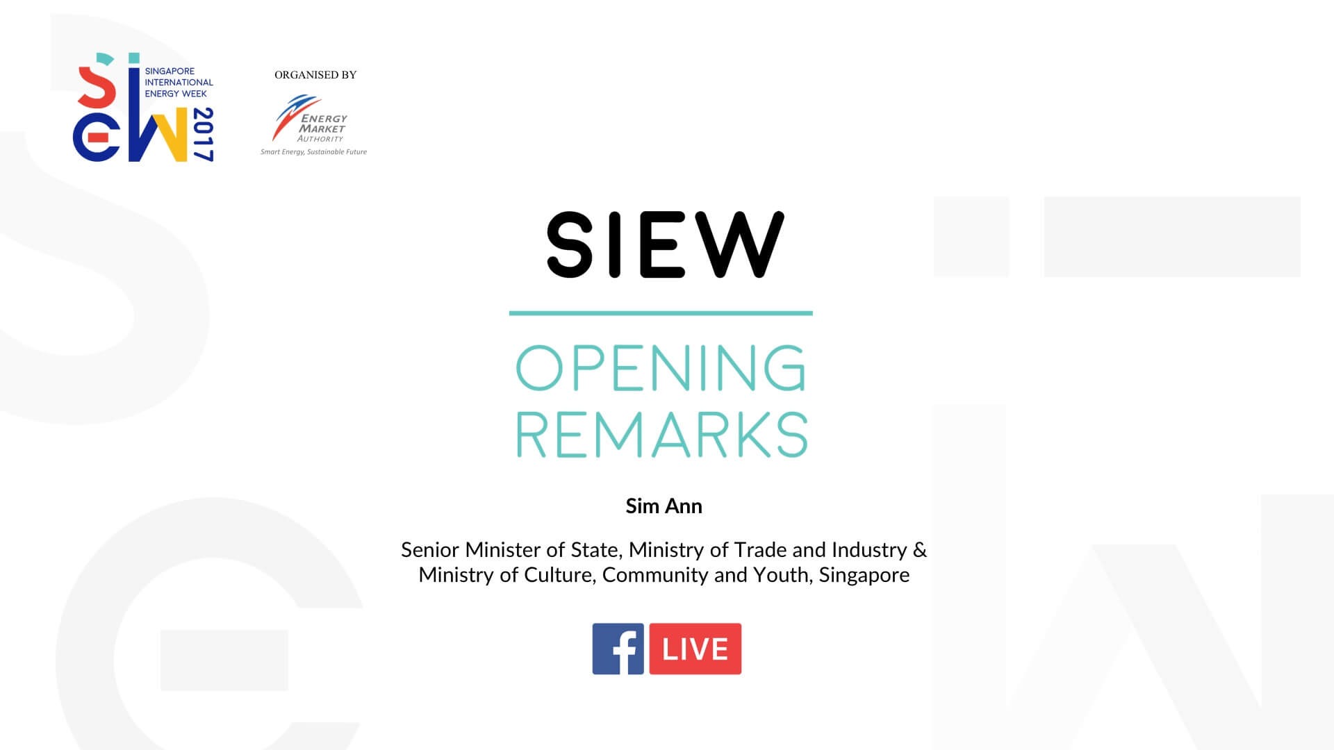 Day 1 - 3 - FB Live Stream 1 - Opening Remarks