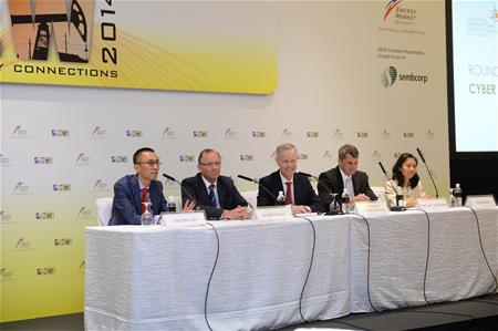 Panellists speaking at the Cyber Security