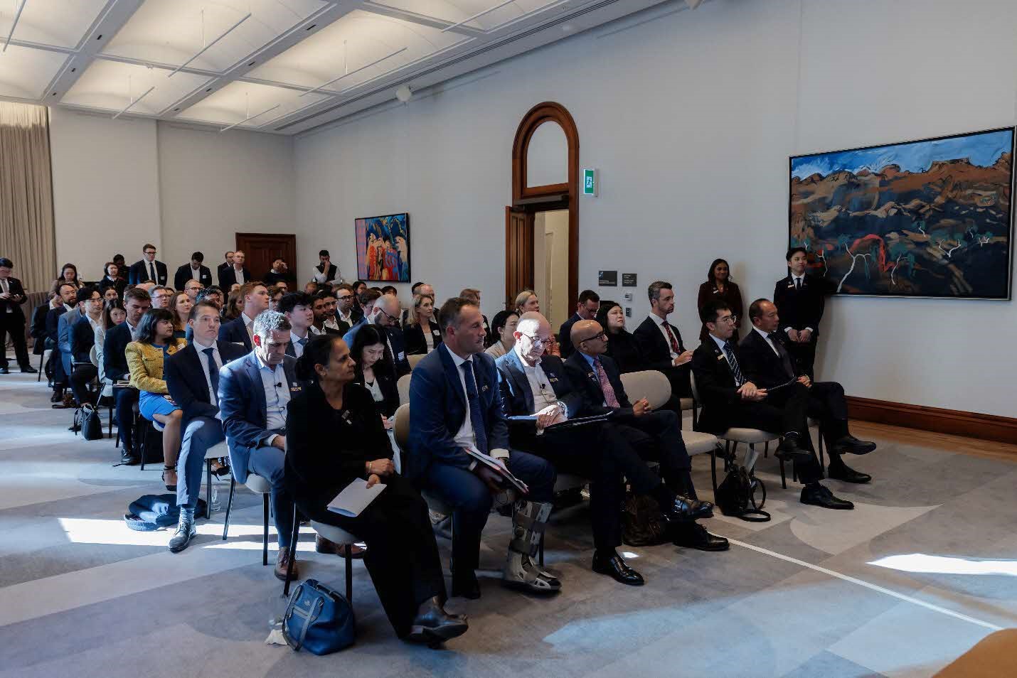 Guest focusing on the speech