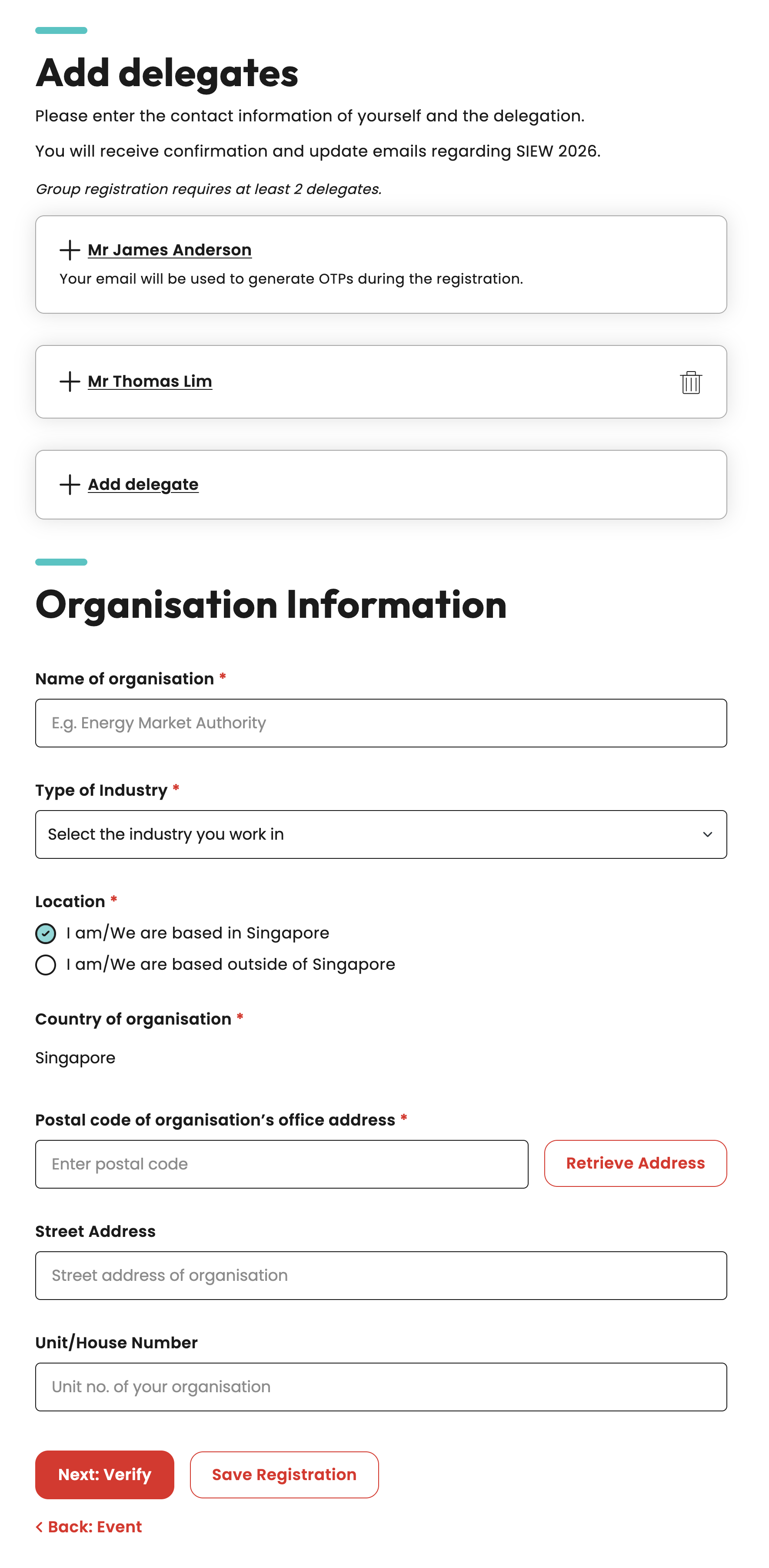 Registration screenshot