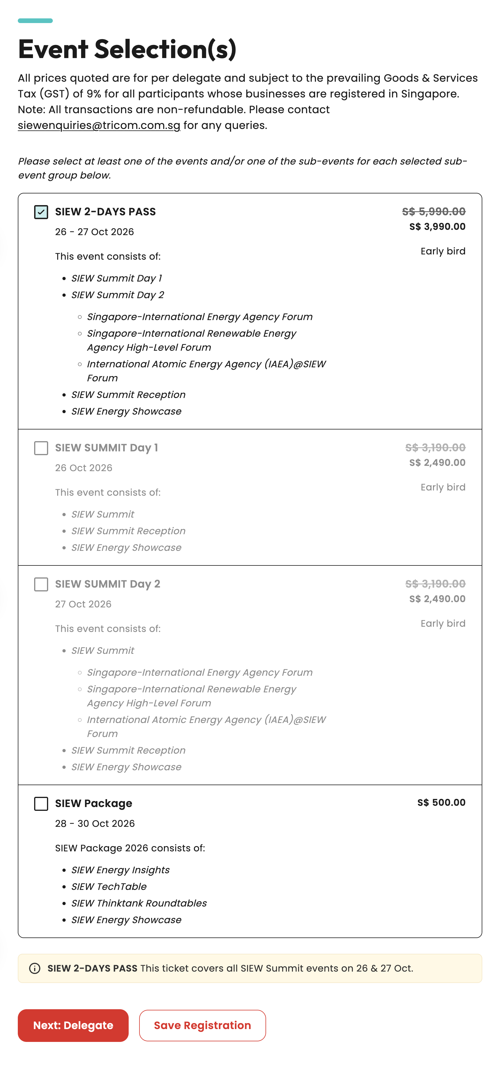 Registration screenshot