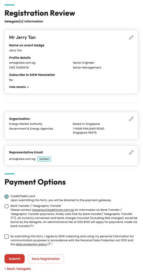 Registration screenshot