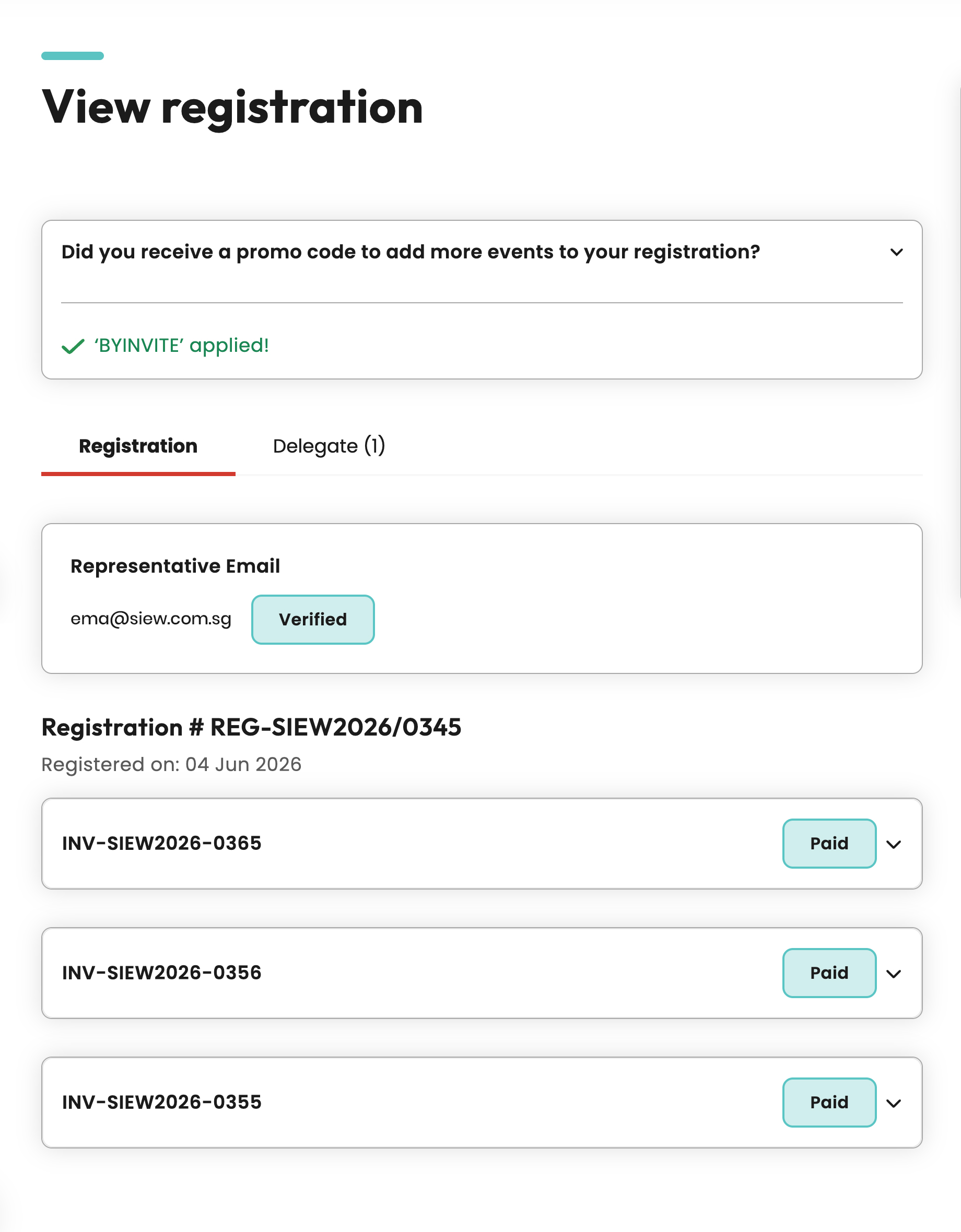 Registration screenshot