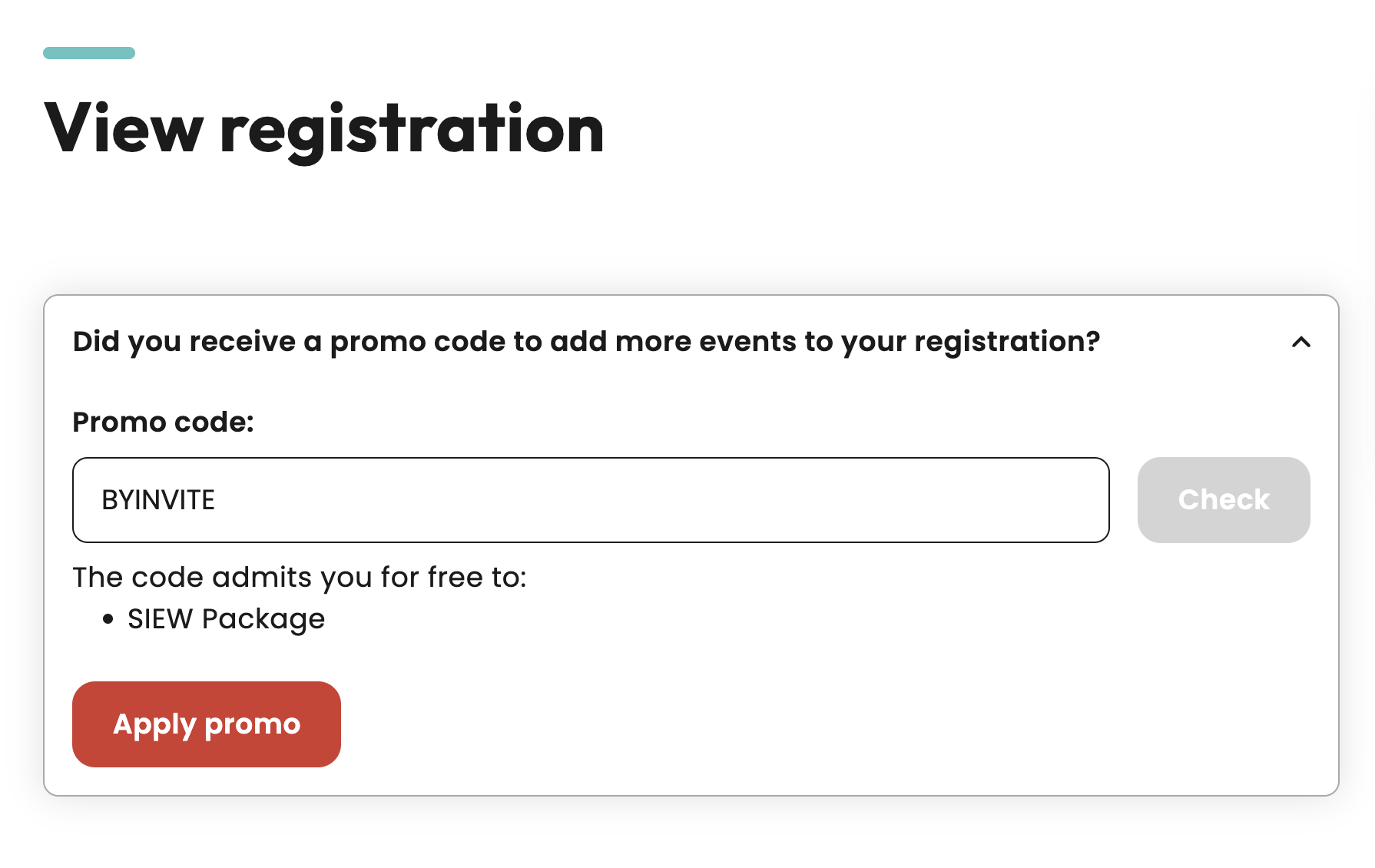 Registration screenshot