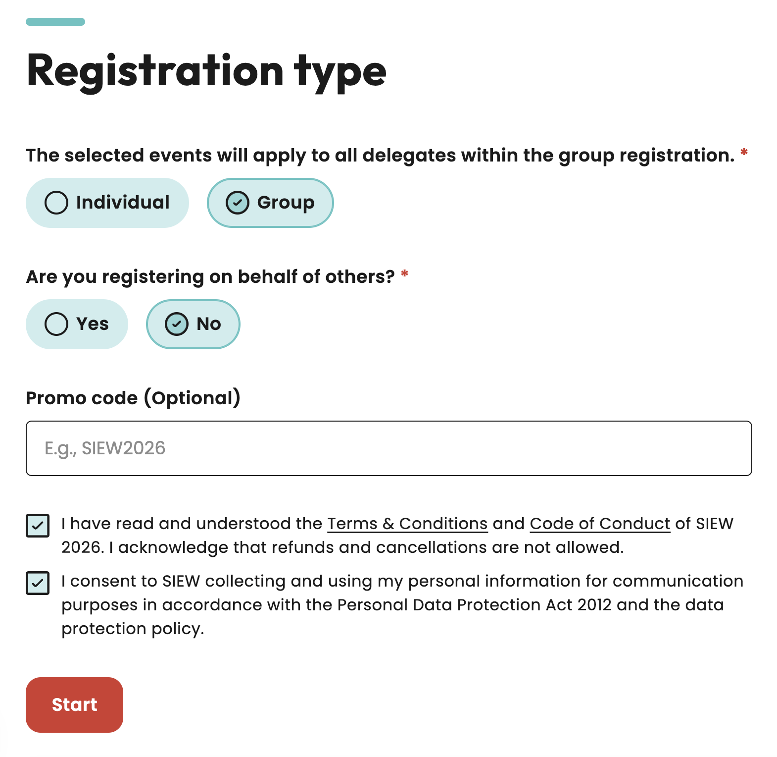 Registration screenshot