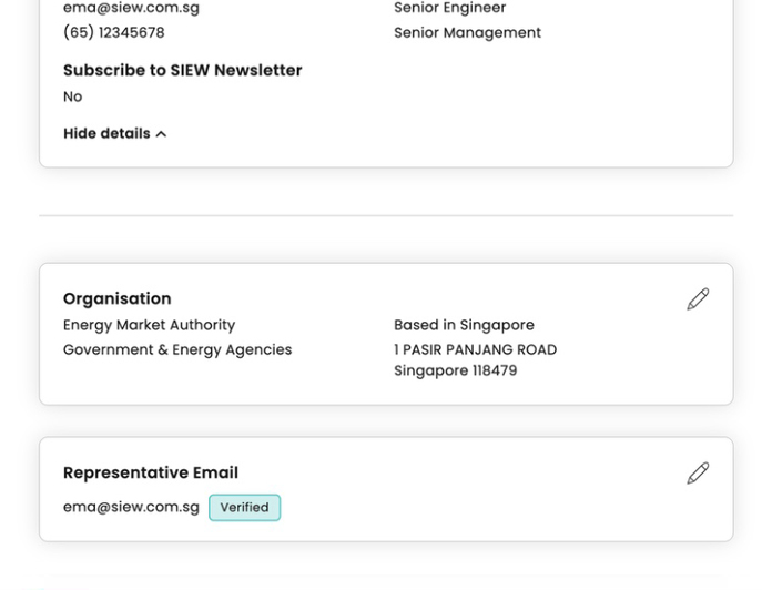 Registration screenshot